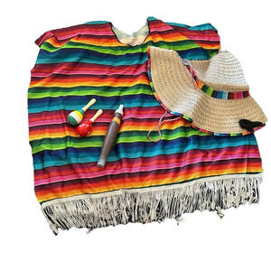 Mexican Poncho Mexico Party Fancy Dress Bandit